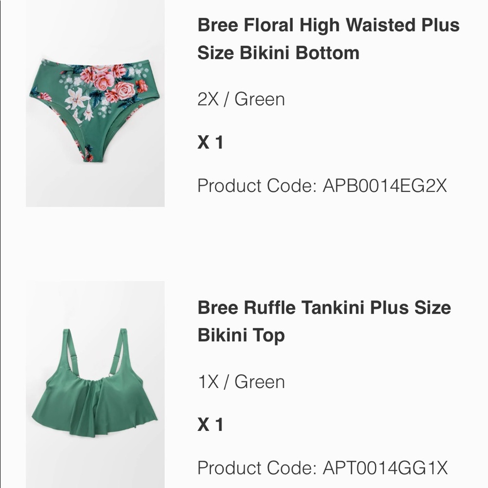 Brand new two piece bathing suit